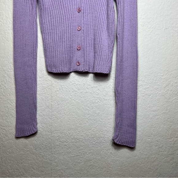 Pretty Little Thing V Neck Long Sleeve Ribbed Cardigan - Picture 6 of 7